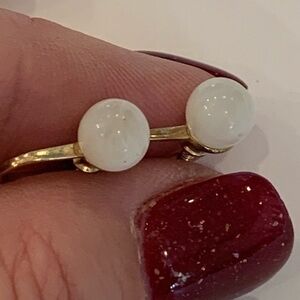 💐5/25 clip on natural stone ball gold tone stud